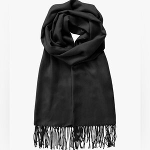 Unisex Large Lightweight Soft Silky Real Cashmere Shawl Wrap Scarf -black